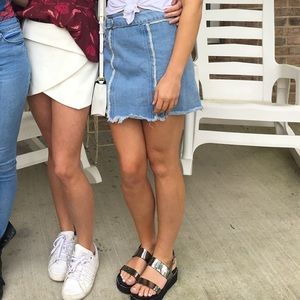 Denim wrap skirt